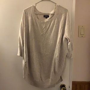 EXPRESS oversized 3/4 sleeve round hem sweater